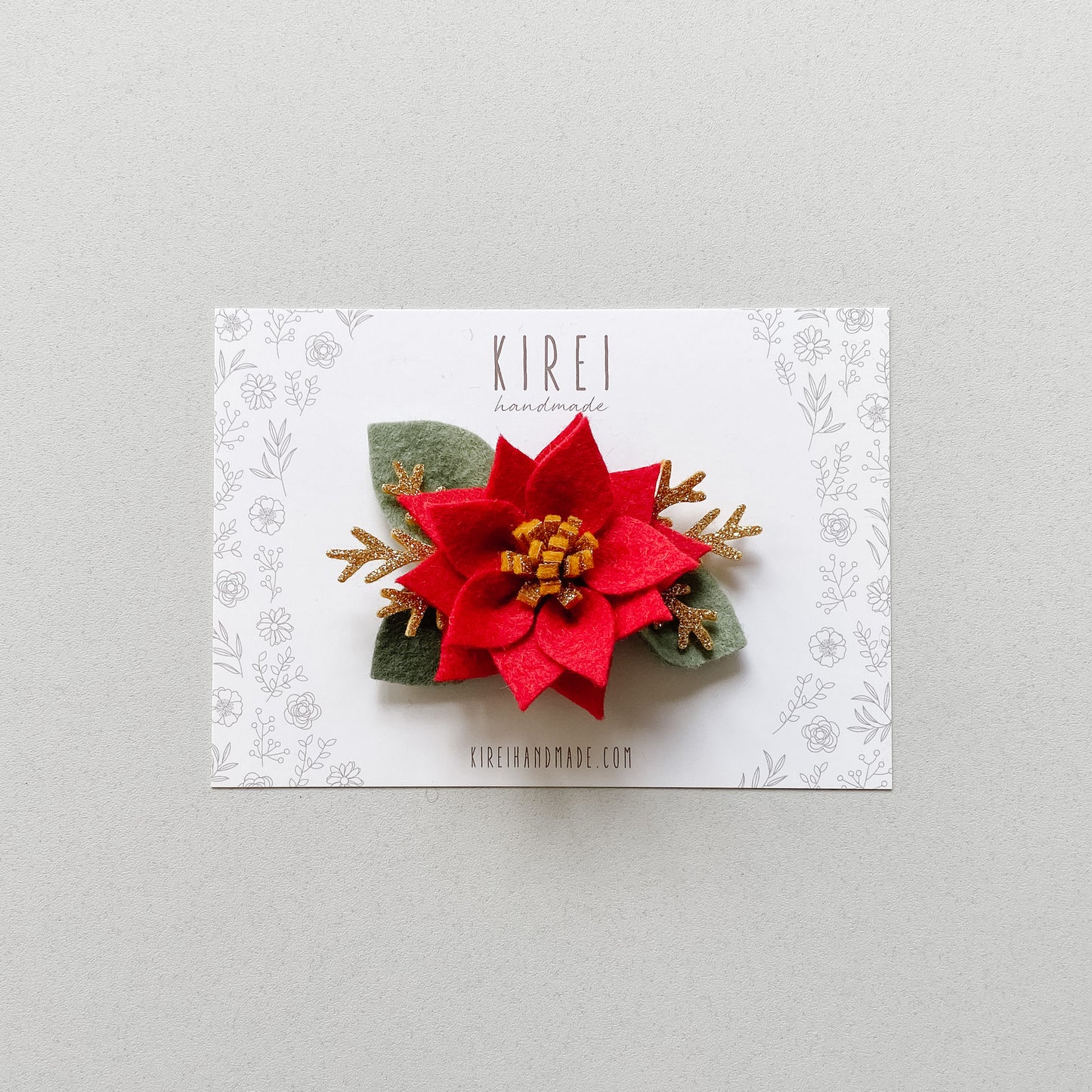 Poinsettia Headband/ Hair Clip - Red *READY TO SHIP*