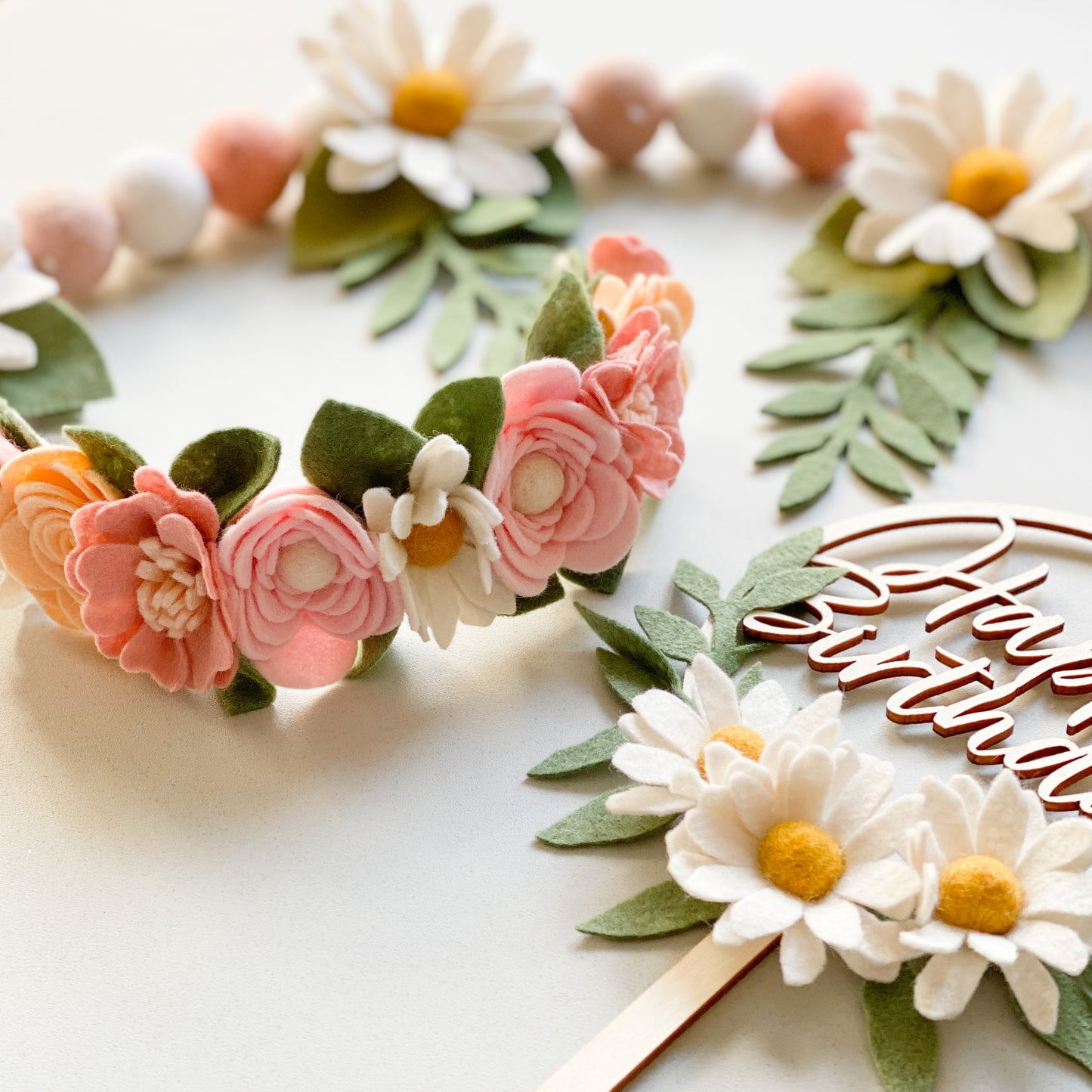 Spring Daisy Flower Garland