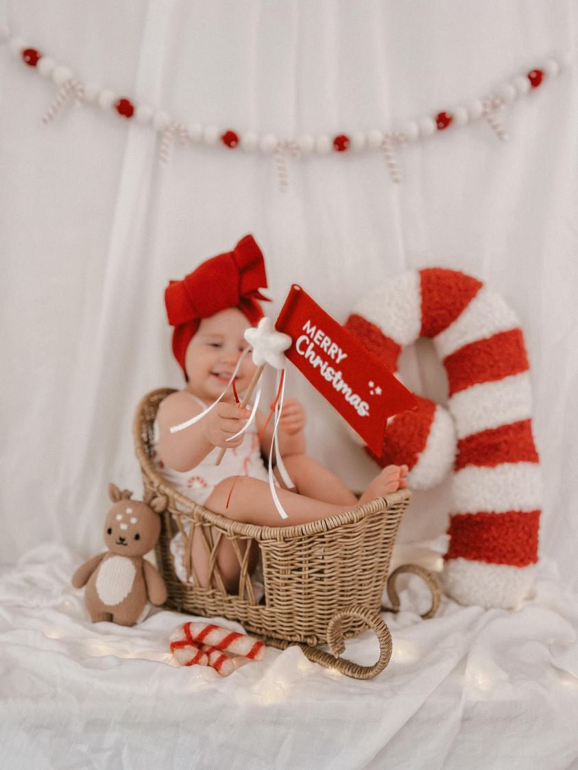 Simple Candy Cane Garland - Red