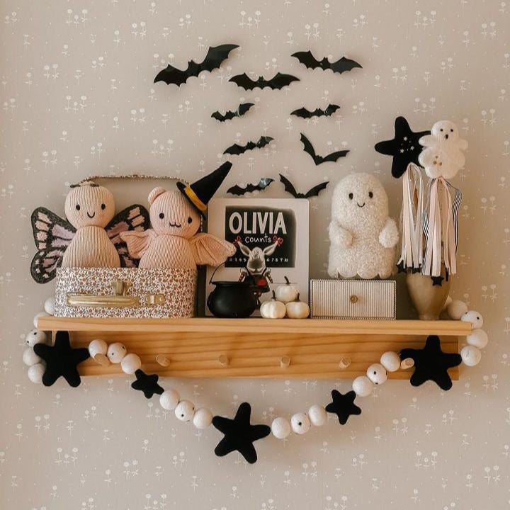 black star felt garland