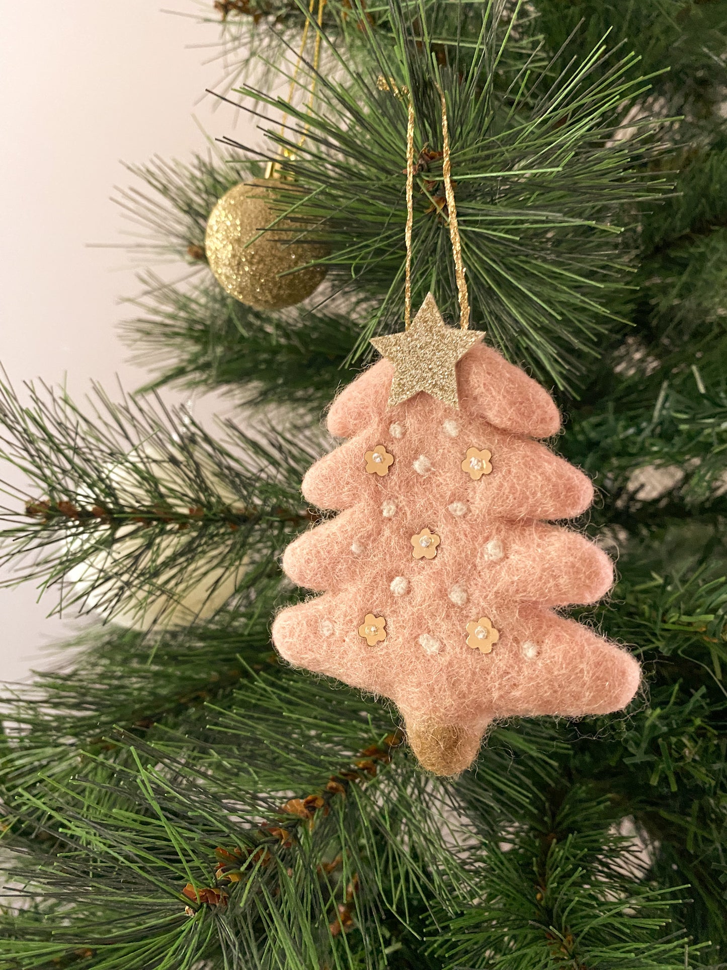 Christmas Tree Ornament - Pink Tree *READY TO SHIP*