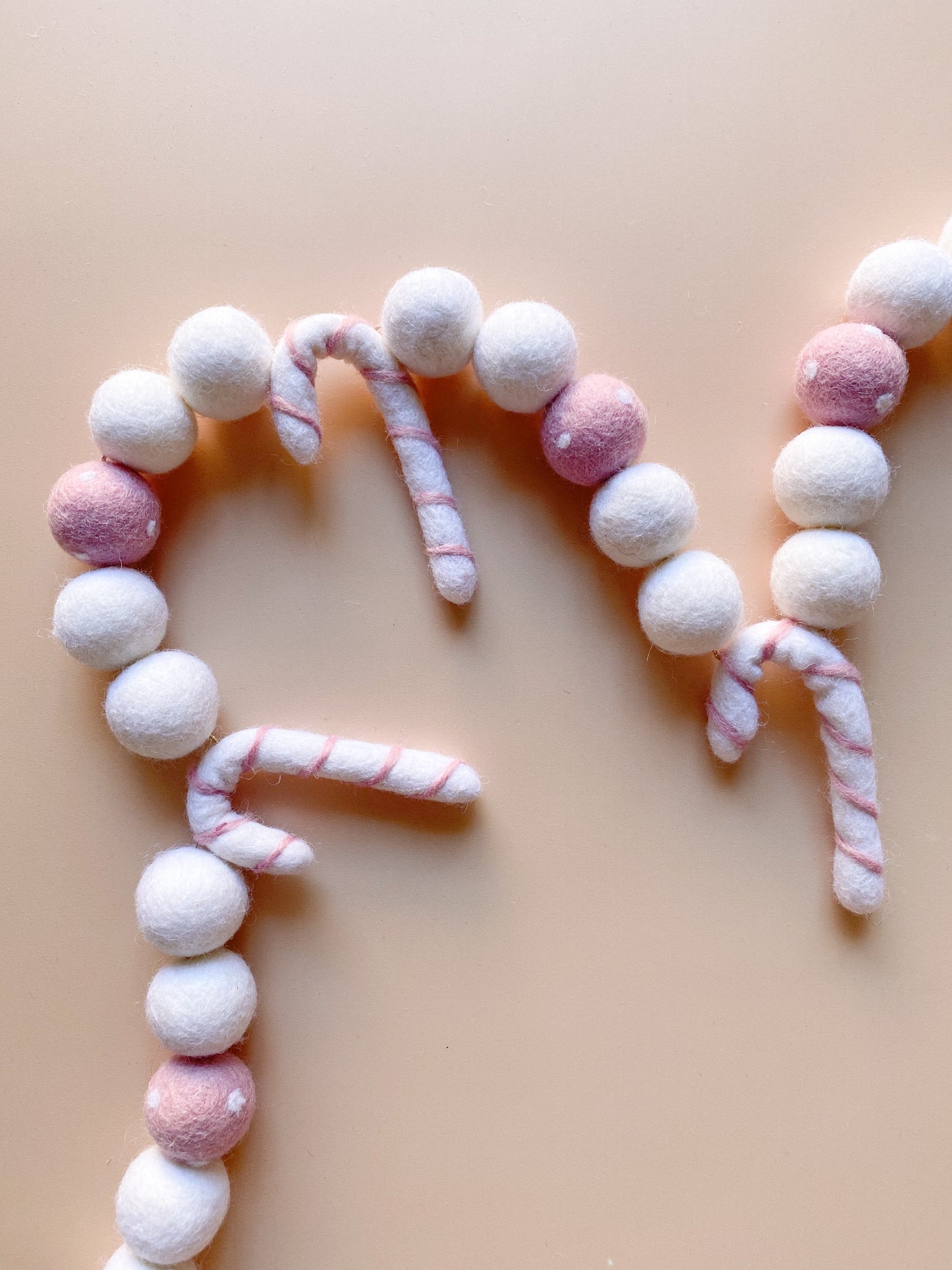 Simple Candy Cane Garland - Pink