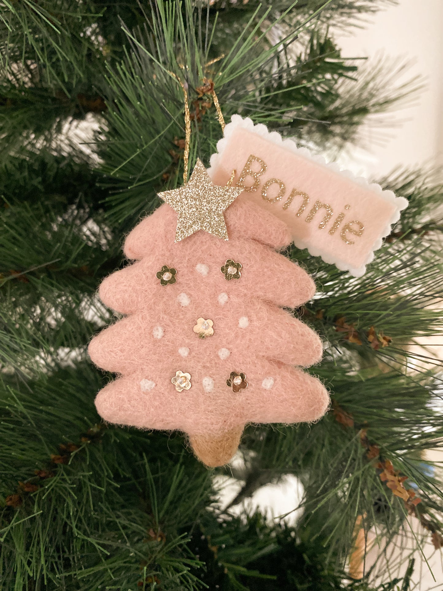 Christmas Tree Ornament - Pink Tree *READY TO SHIP*