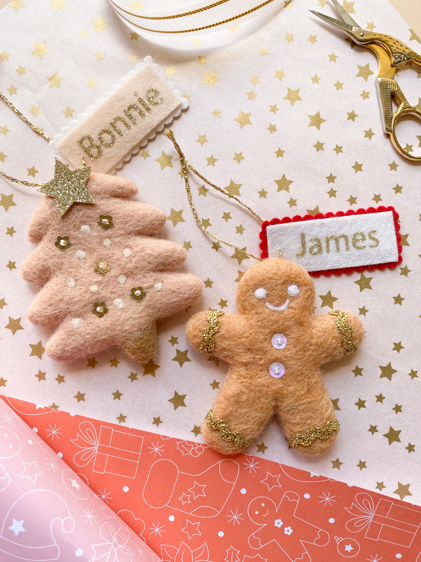 Gingerbread Kid Christmas Ornament - Round Buttons
