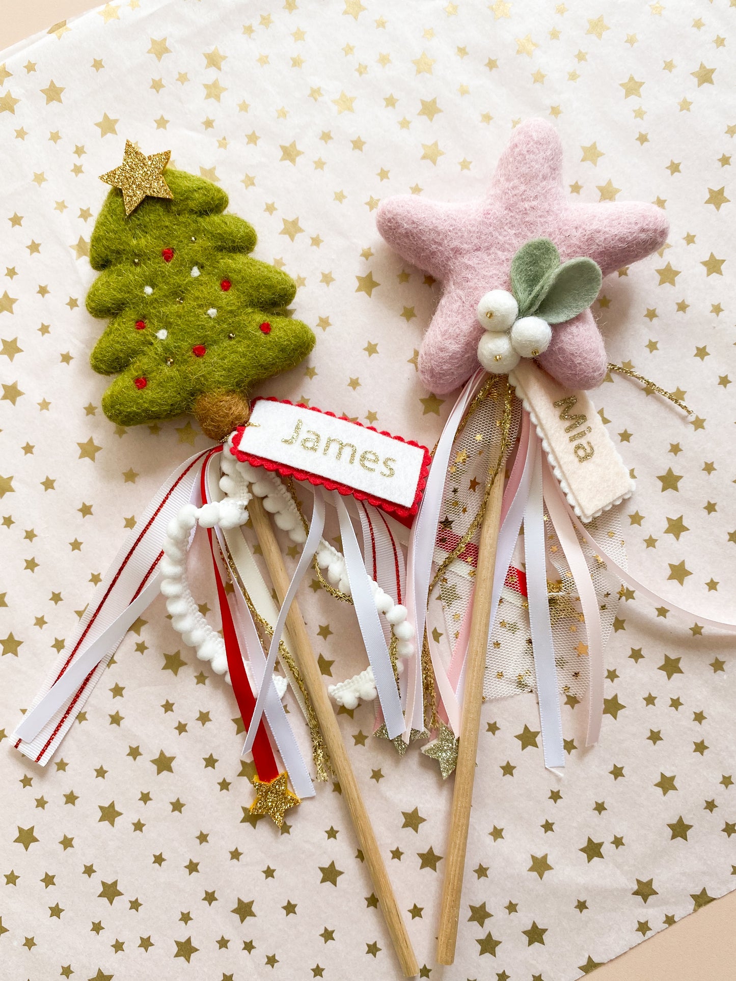 Gingerbread Kid Wand - Round Buttons *READY TO SHIP*
