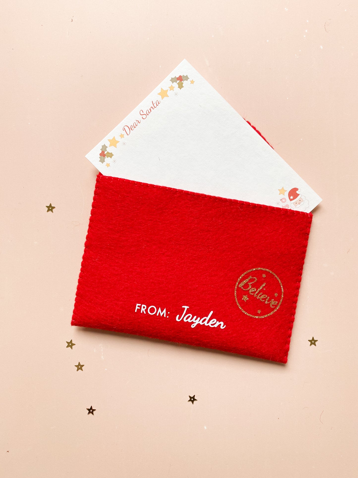 letter to Santa felt envelope