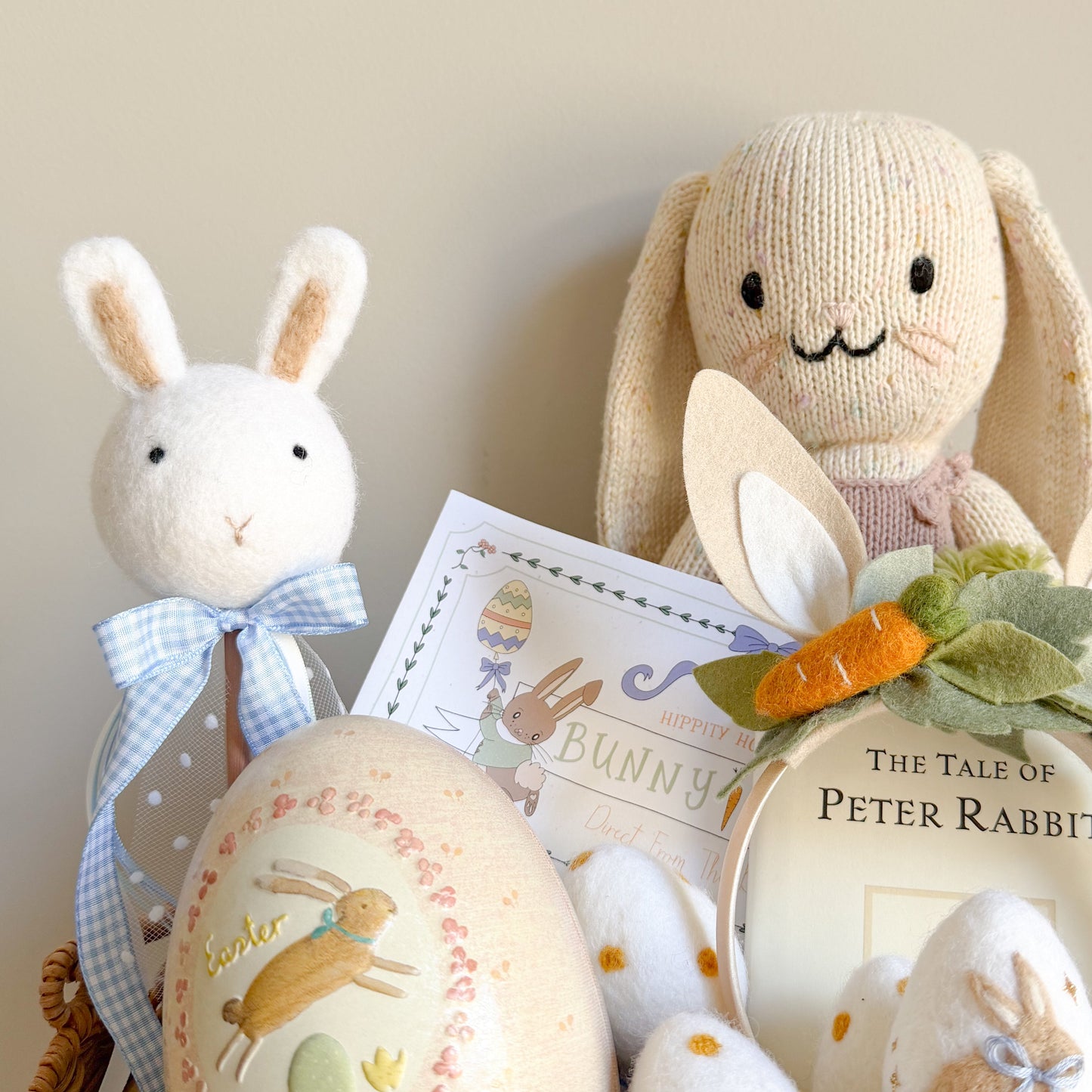 Bunny Wand - Blue Gingham Bow