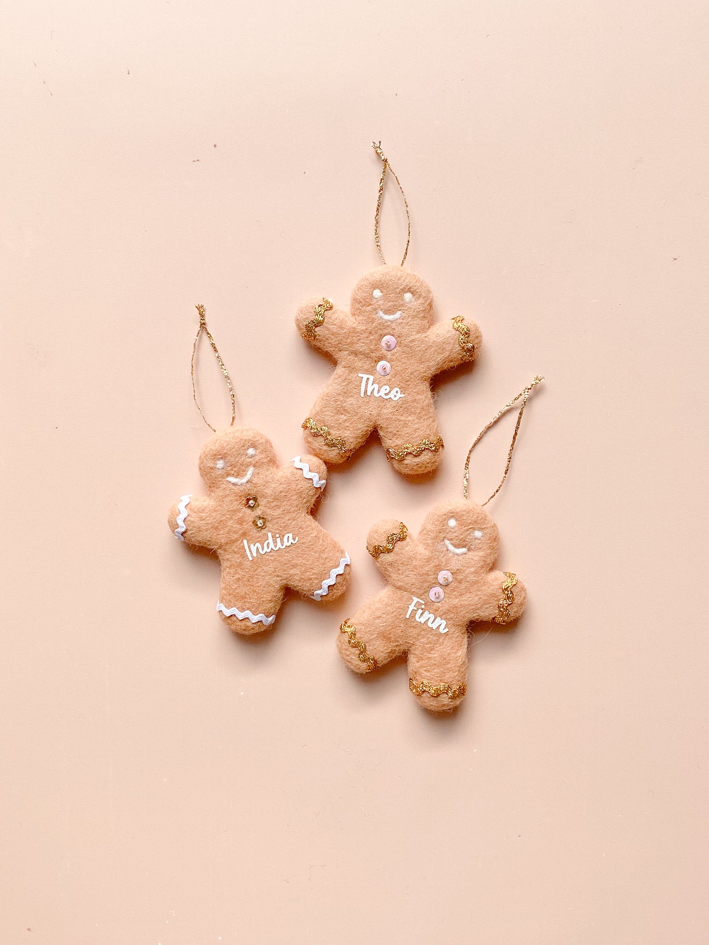 * RESTOCK COMING SOON* Personalised Christmas Ornament - Gingerbread Kid with Round Buttons