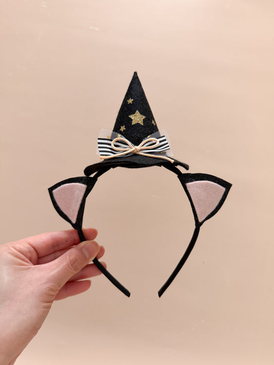 Cat Ears Witch Hat Headband