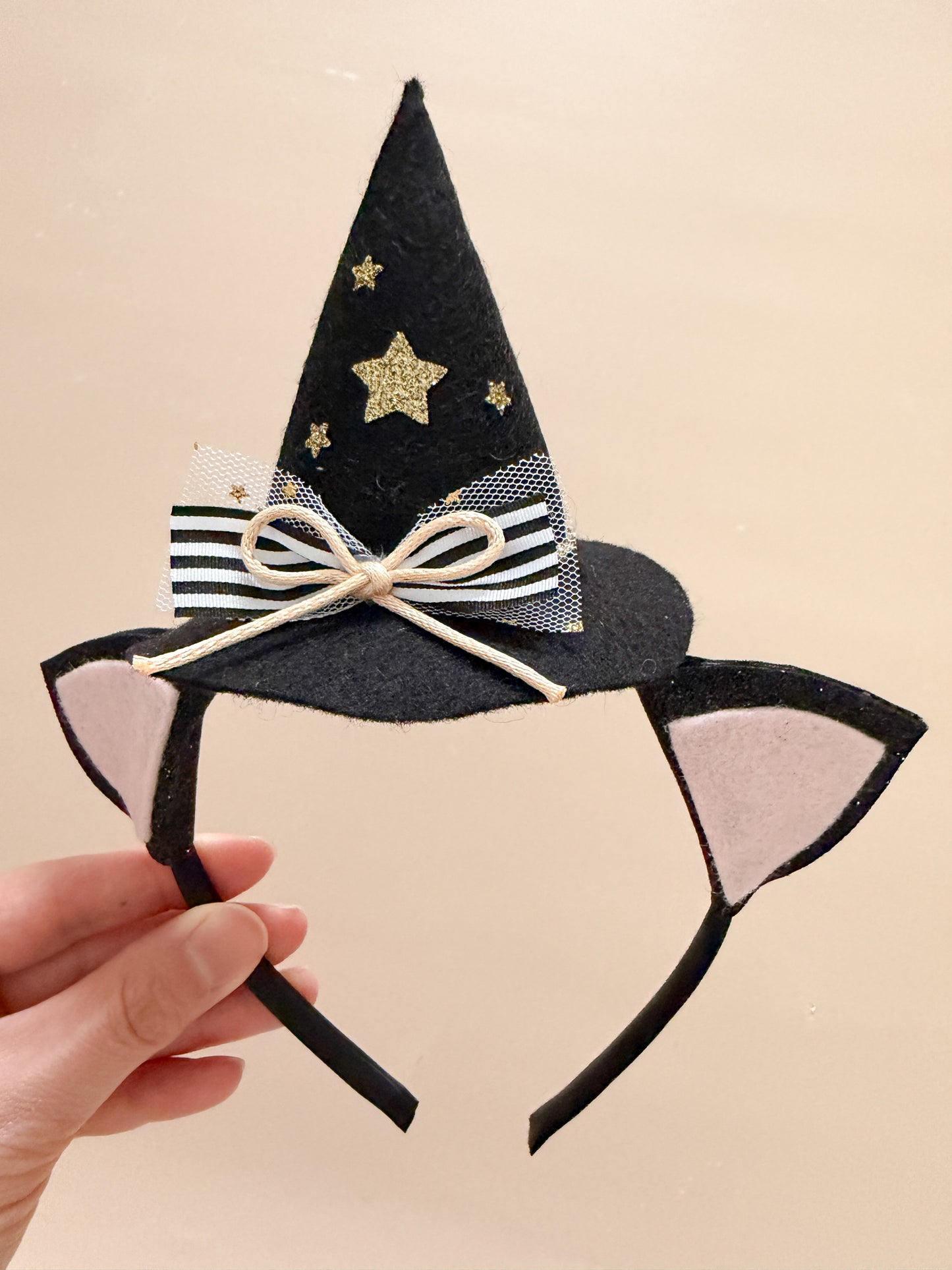 Cat Ears Witch Hat Headband