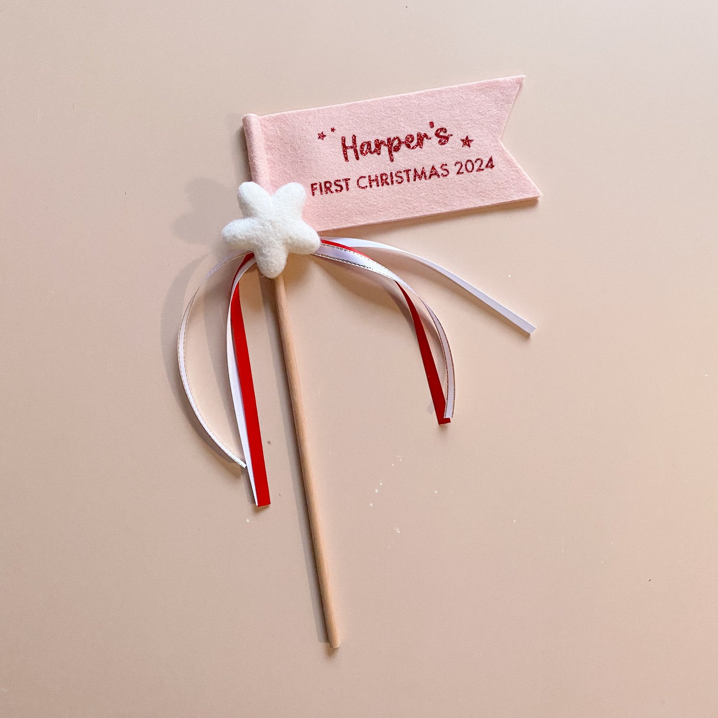 Personalised First Christmas Flag Wand