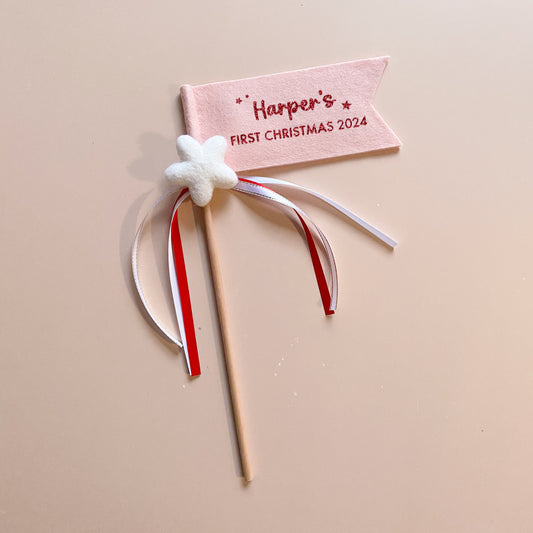 Personalised First Christmas Flag Wand