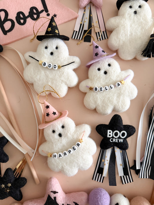 Halloween Ornament - Ghost Wizard with Personalised Garland