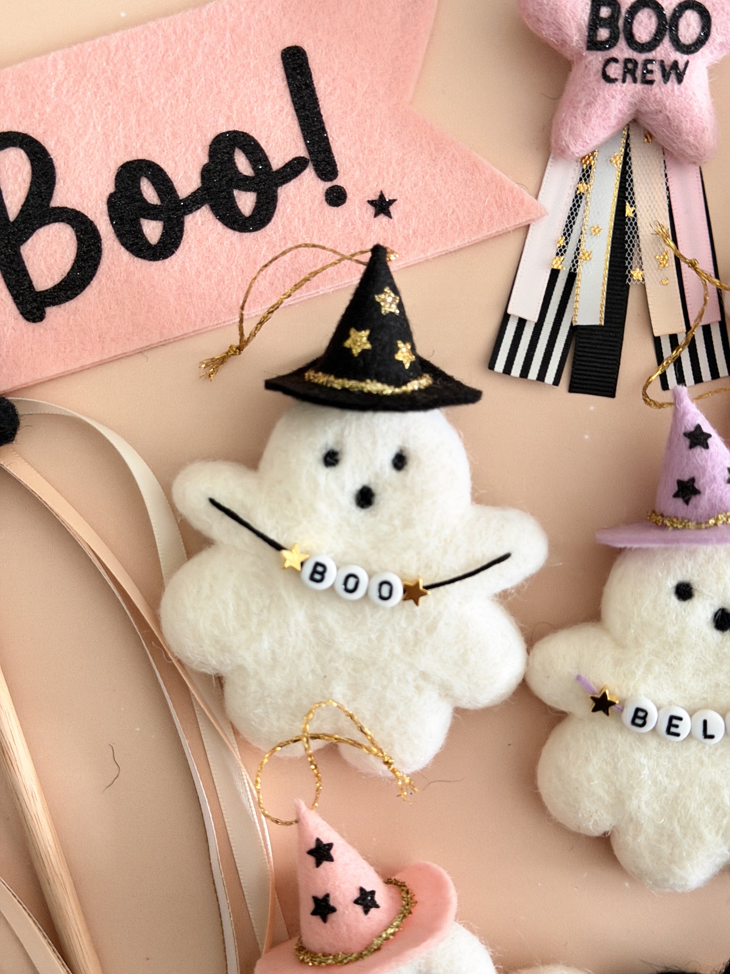 Halloween Ornament - Ghost Wizard with Personalised Garland