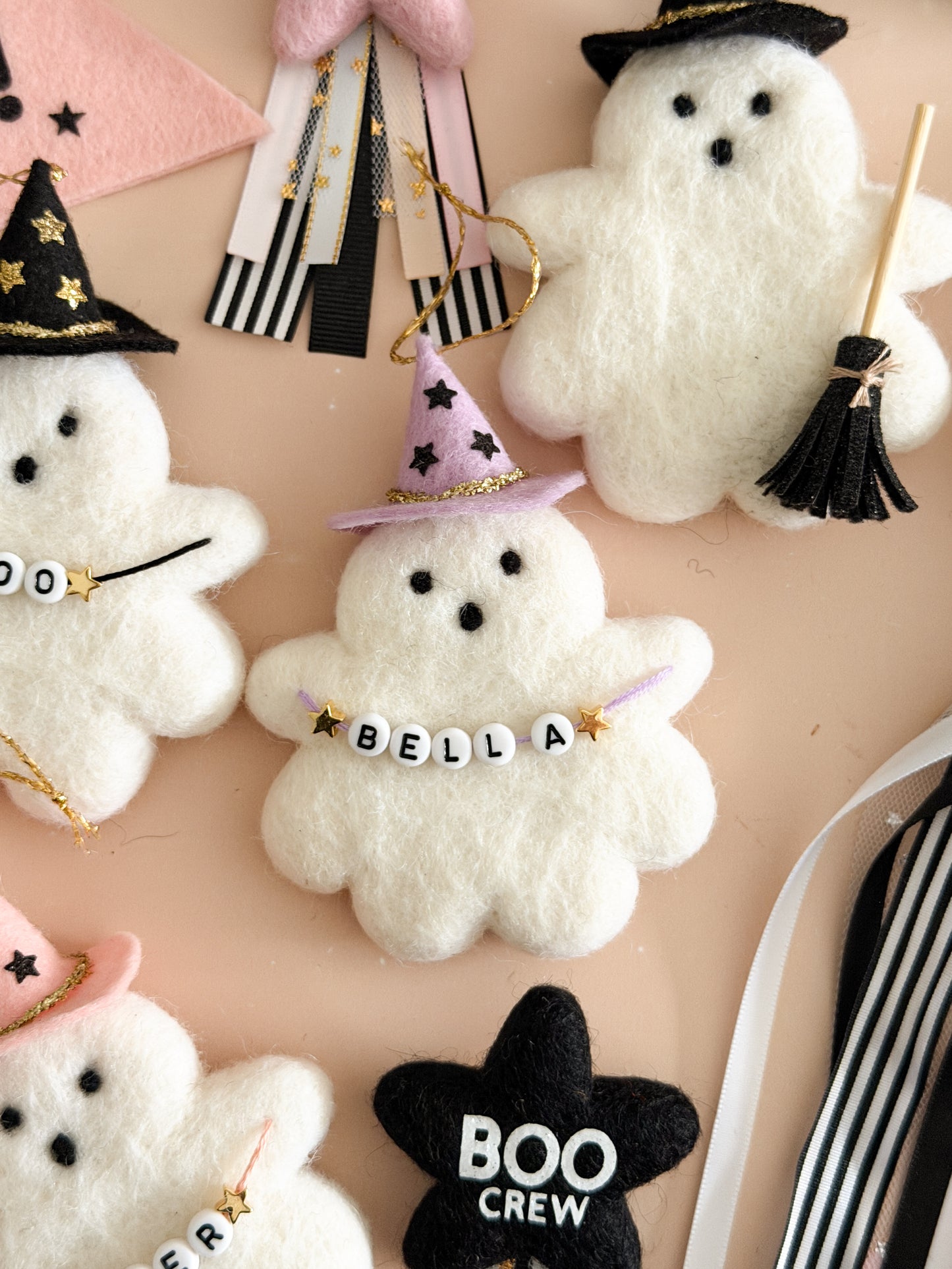 Halloween Ornament - Ghost Wizard with Personalised Garland