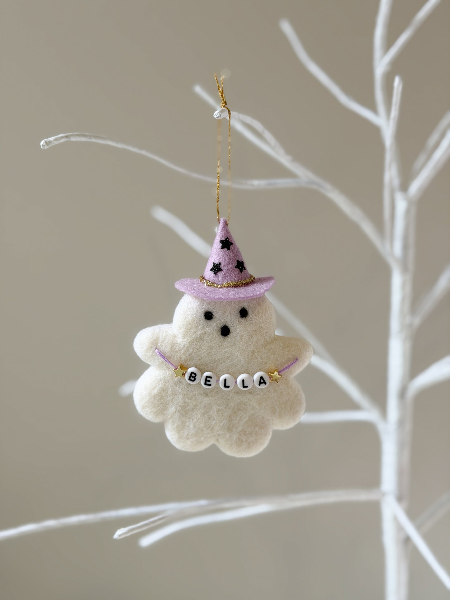 Halloween Ornament - Ghost Wizard with Personalised Garland