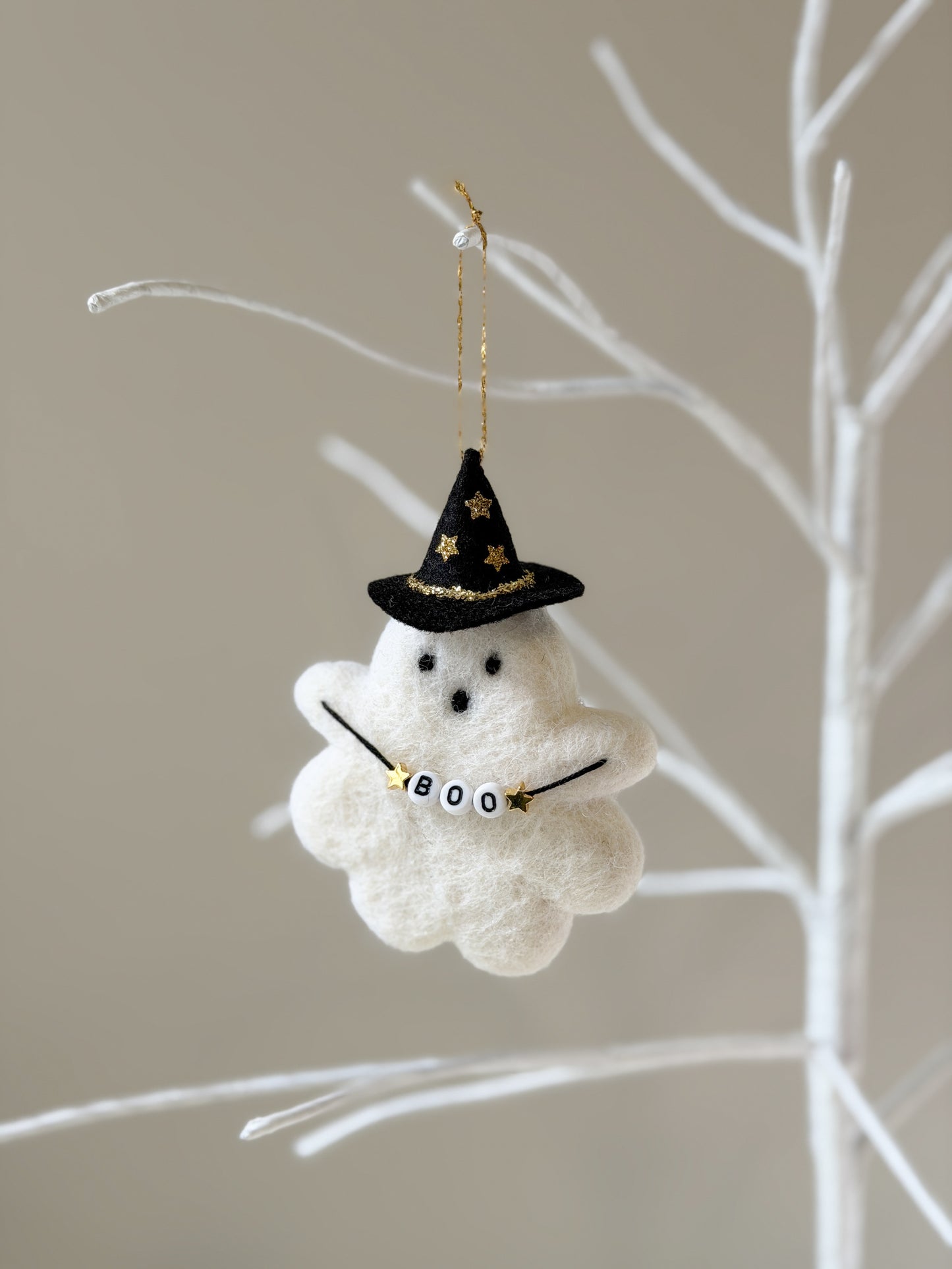 Halloween Ornament - Ghost Wizard with Personalised Garland