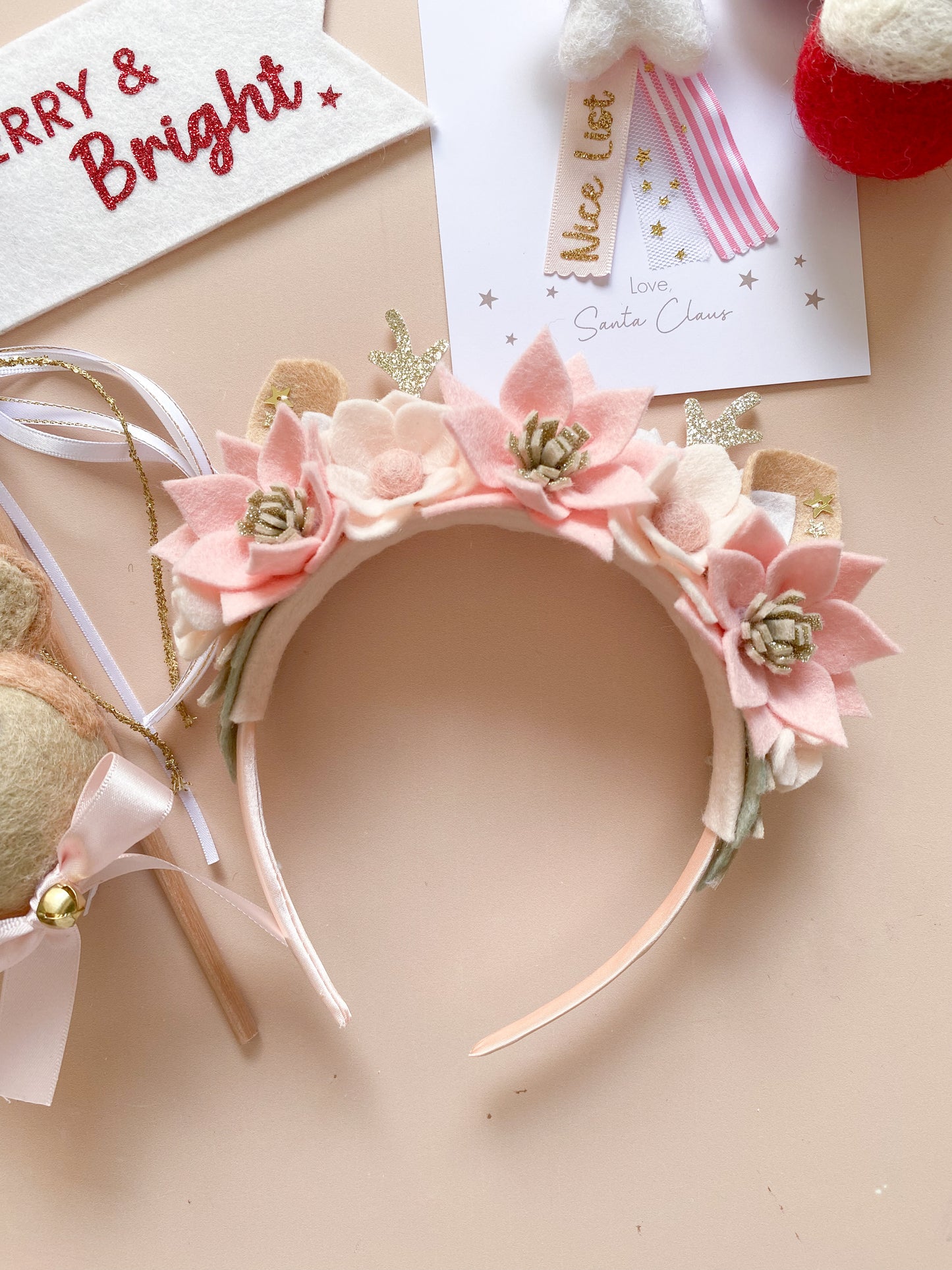 Reindeer Headband - Pink