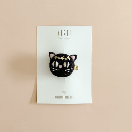 Lucky Black Cat Hair Clip