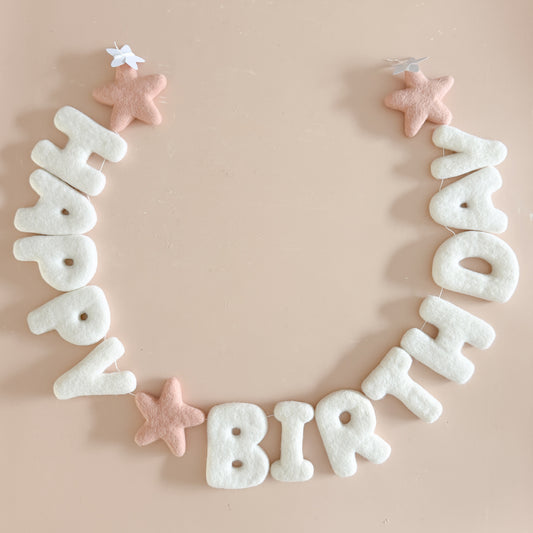 Happy Birthday Felt Garland - Star