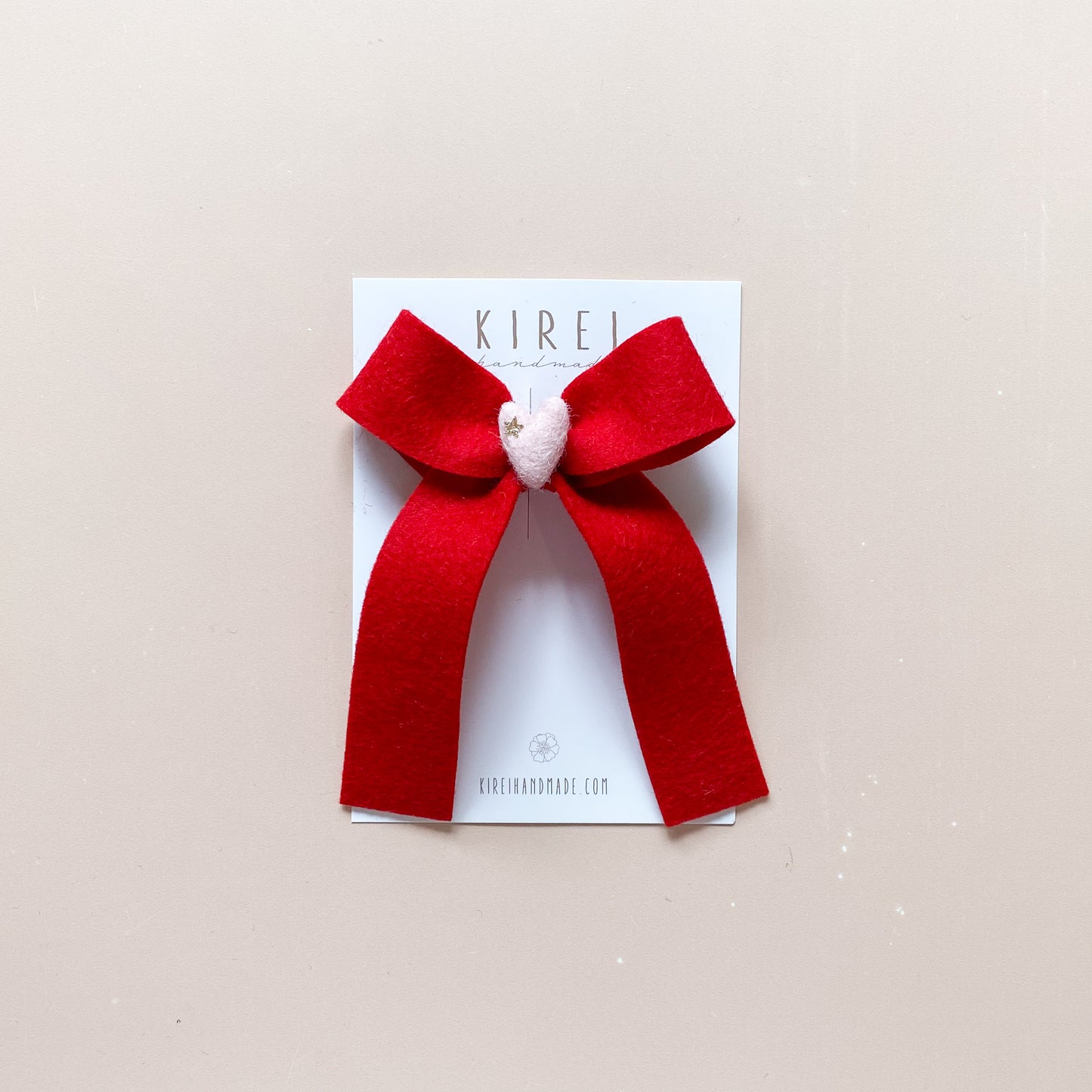 Love Bow Hair Clip - Red