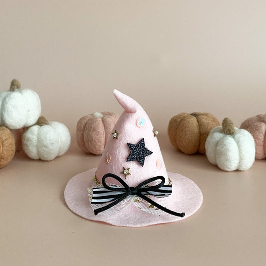 Witch Hat Headband/ Hair Clip - Pink