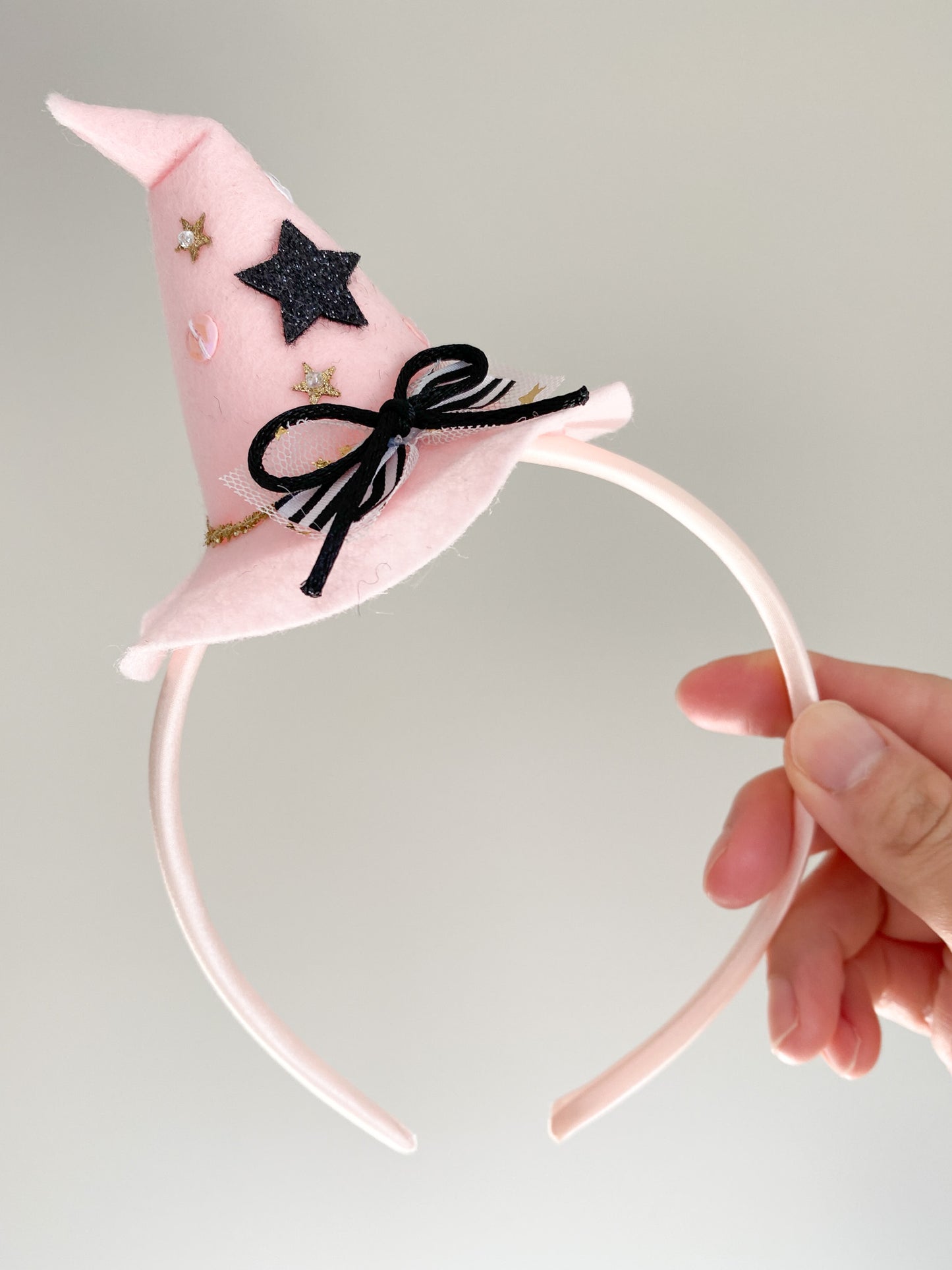 Witch Hat Headband/ Hair Clip - Pink