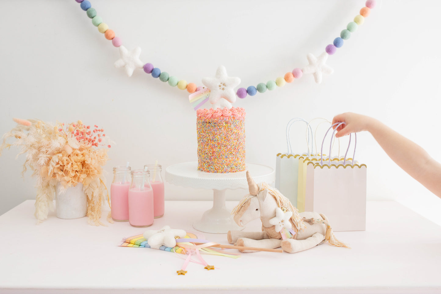 White Star Rainbow Garland