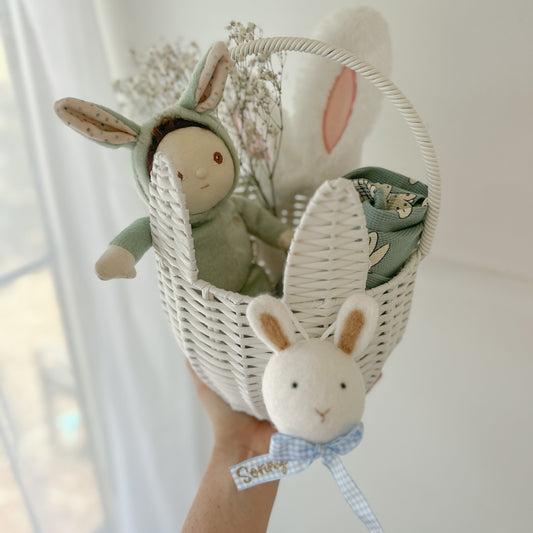 Bunny Ornament/ Hanging Decoration - Blue Gingham Bow | Personalisation