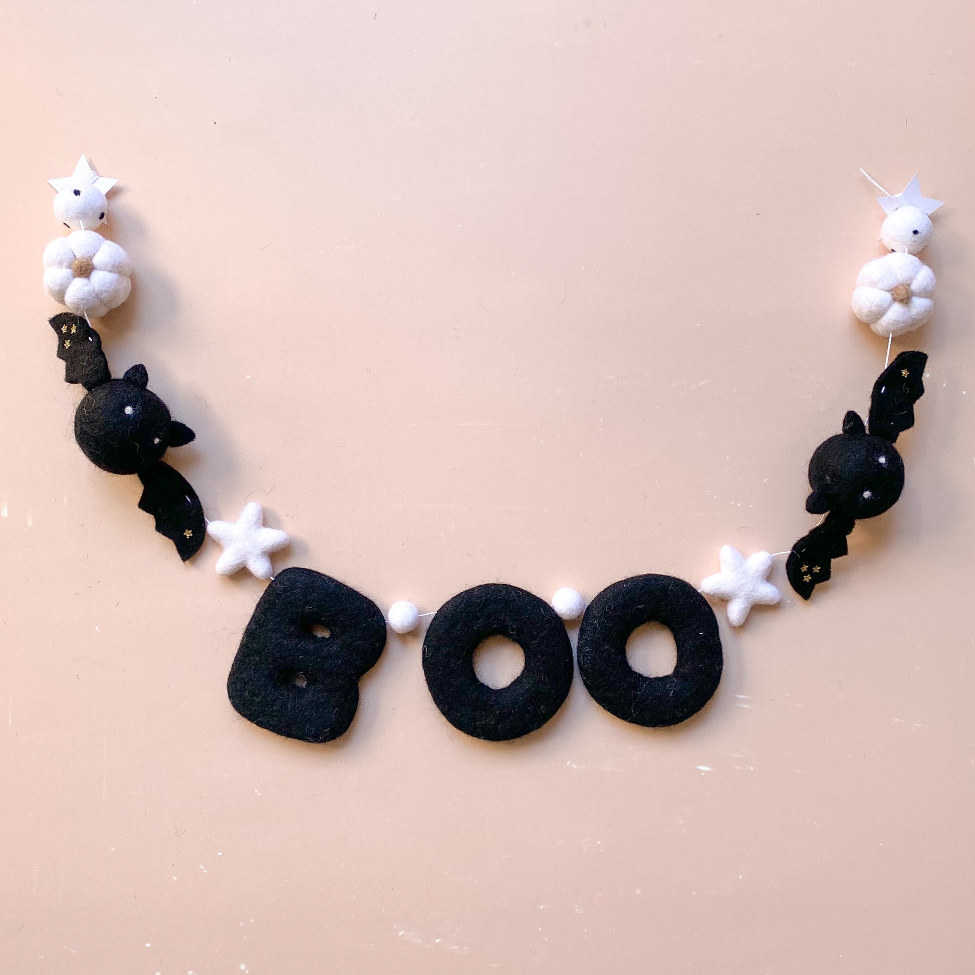 boo felt letter garland with bat