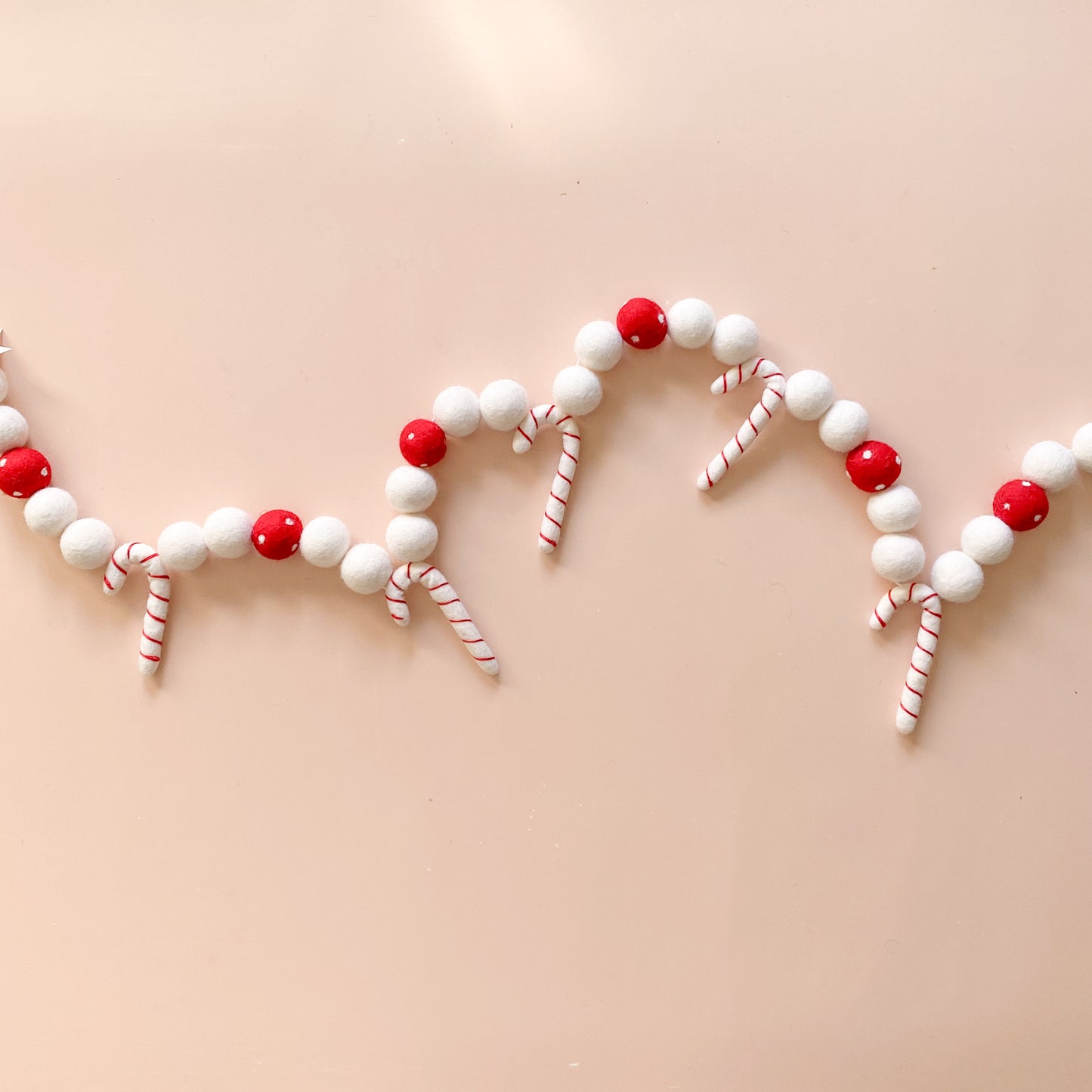 Simple Candy Cane Garland - Red