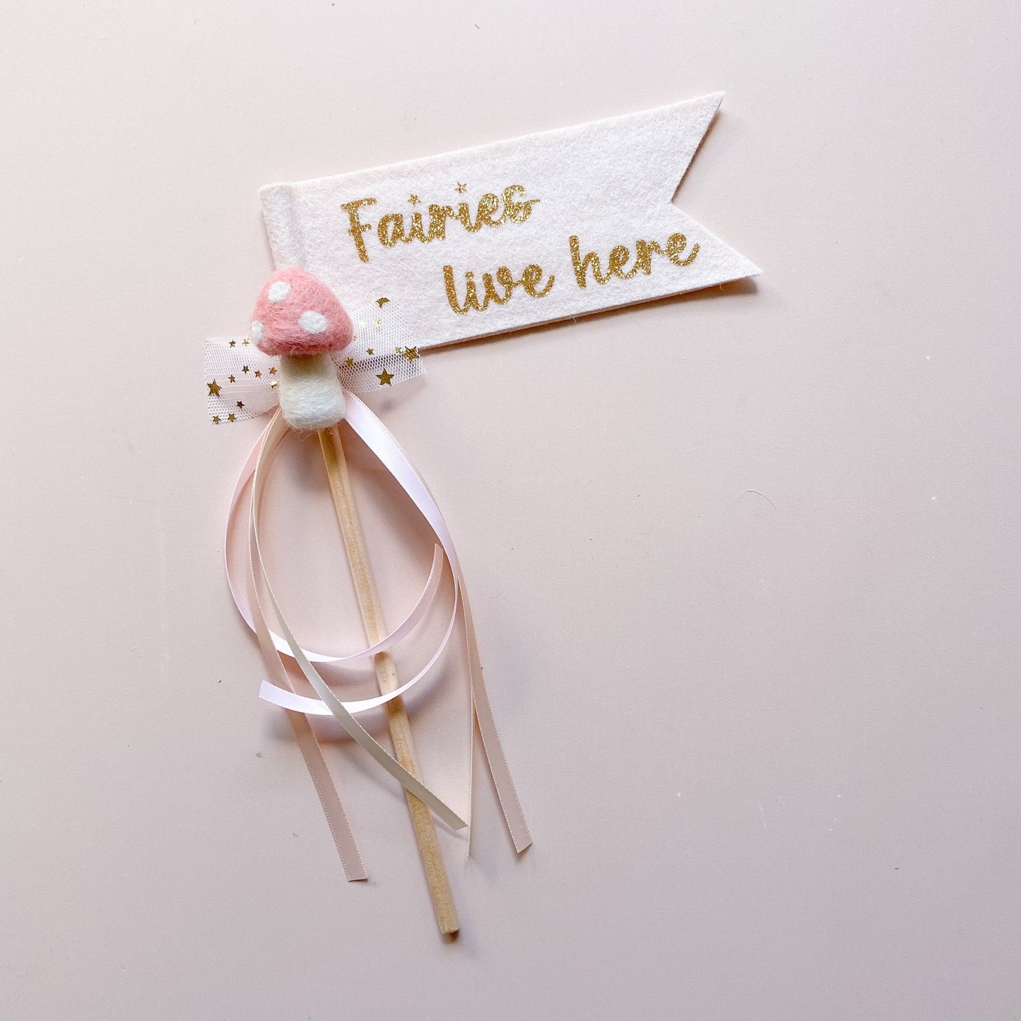 'Fairies live here' Flag Wand