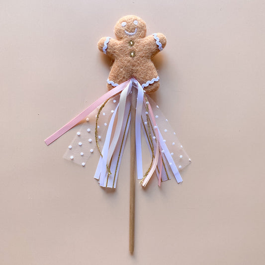 Gingerbread Kid Wand - Daisy Buttons *READY TO SHIP*
