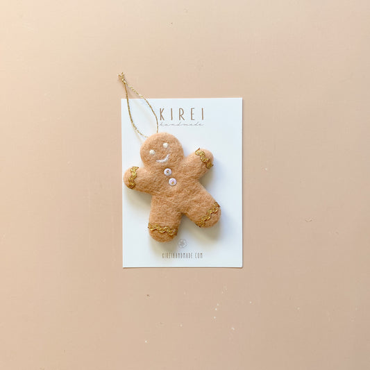 * RESTOCK COMING SOON* Personalised Christmas Ornament - Gingerbread Kid with Round Buttons