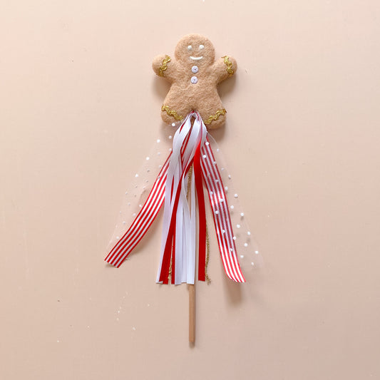 Christmas Wand - Gingerbread Kid with Round Buttons