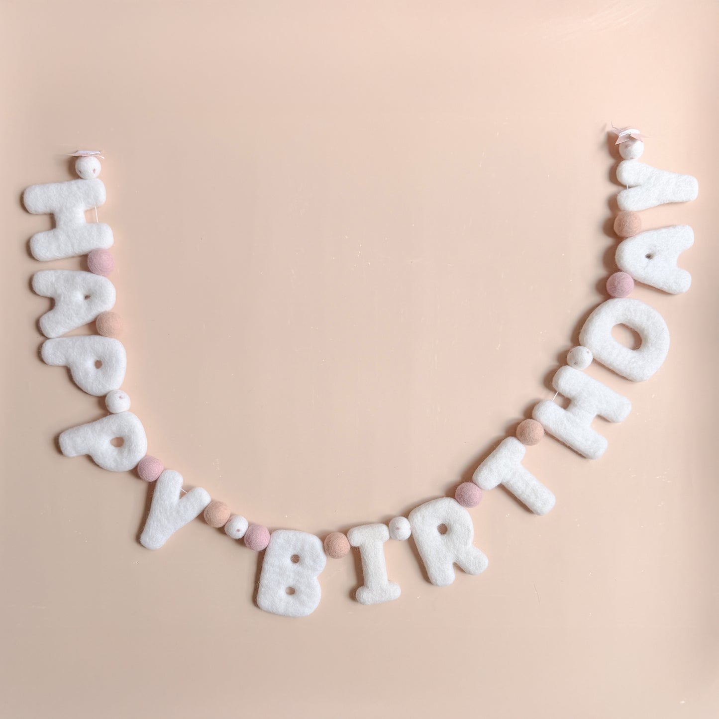 Happy Birthday Felt Garland - Pink Pom Pom