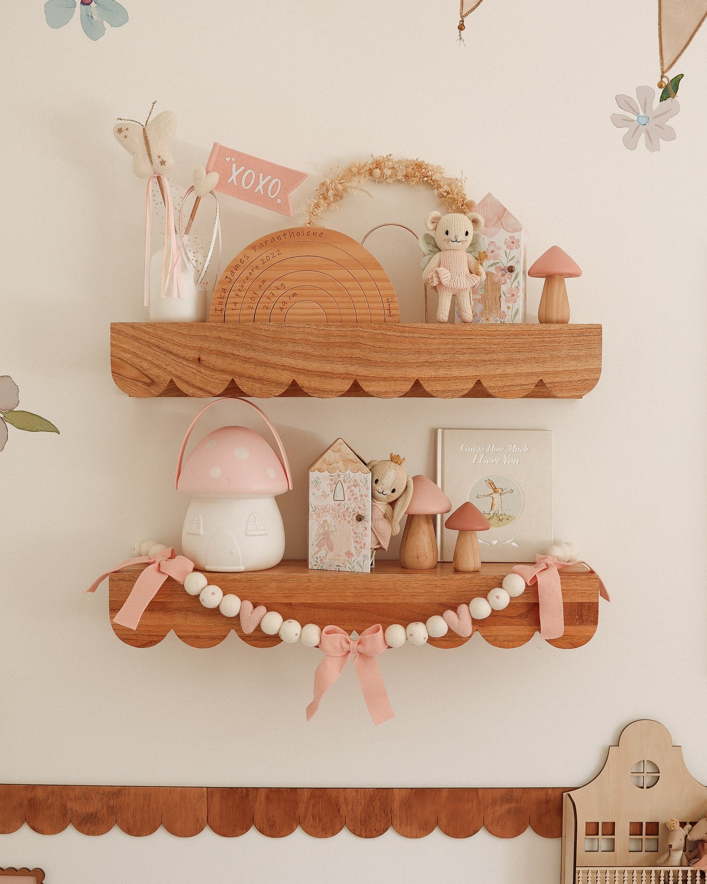 Bow and Heart Garland - Pink