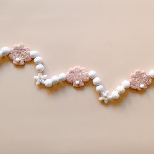 mermaid pink seashell garland