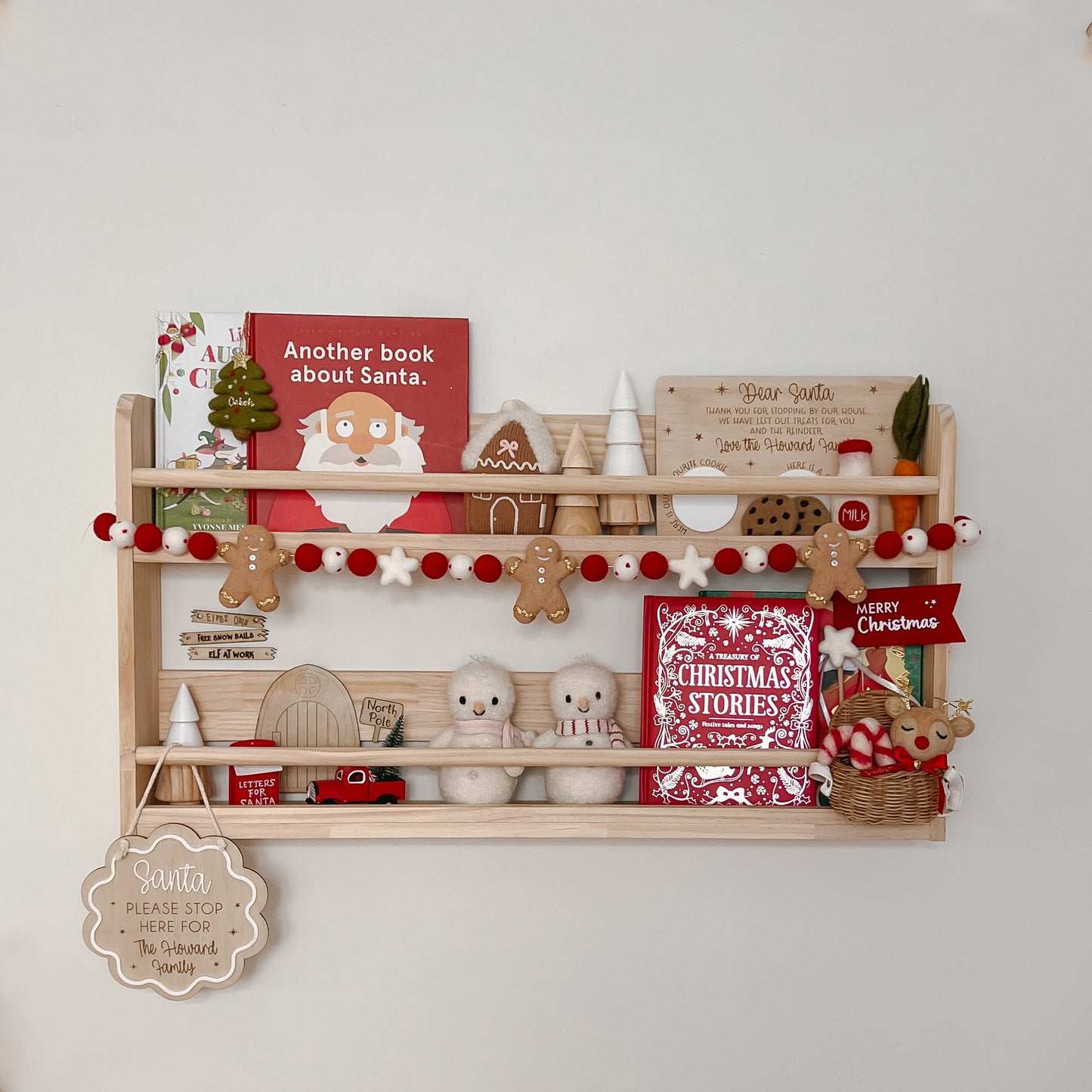 Gingerbread Kid Garland - Red