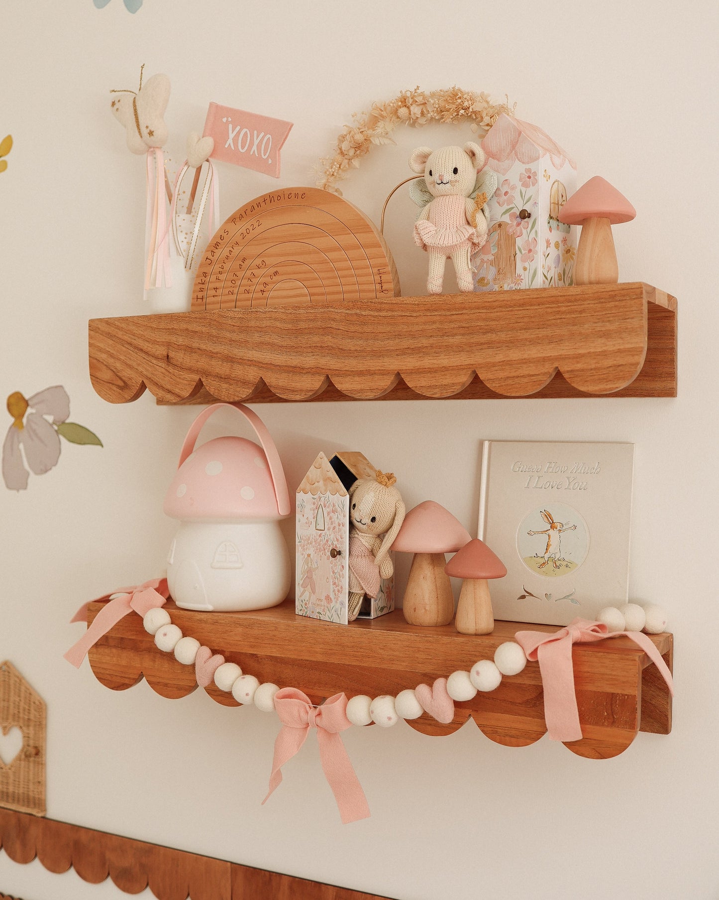 Bow and Heart Garland - Pink