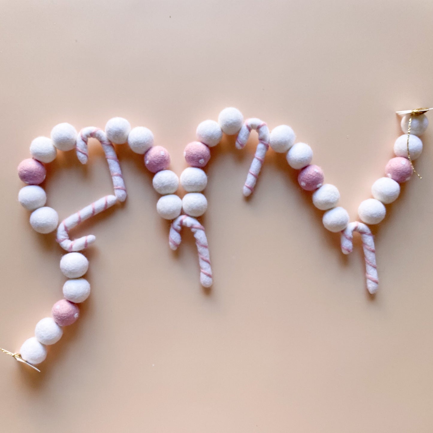 Simple Candy Cane Garland - Pink