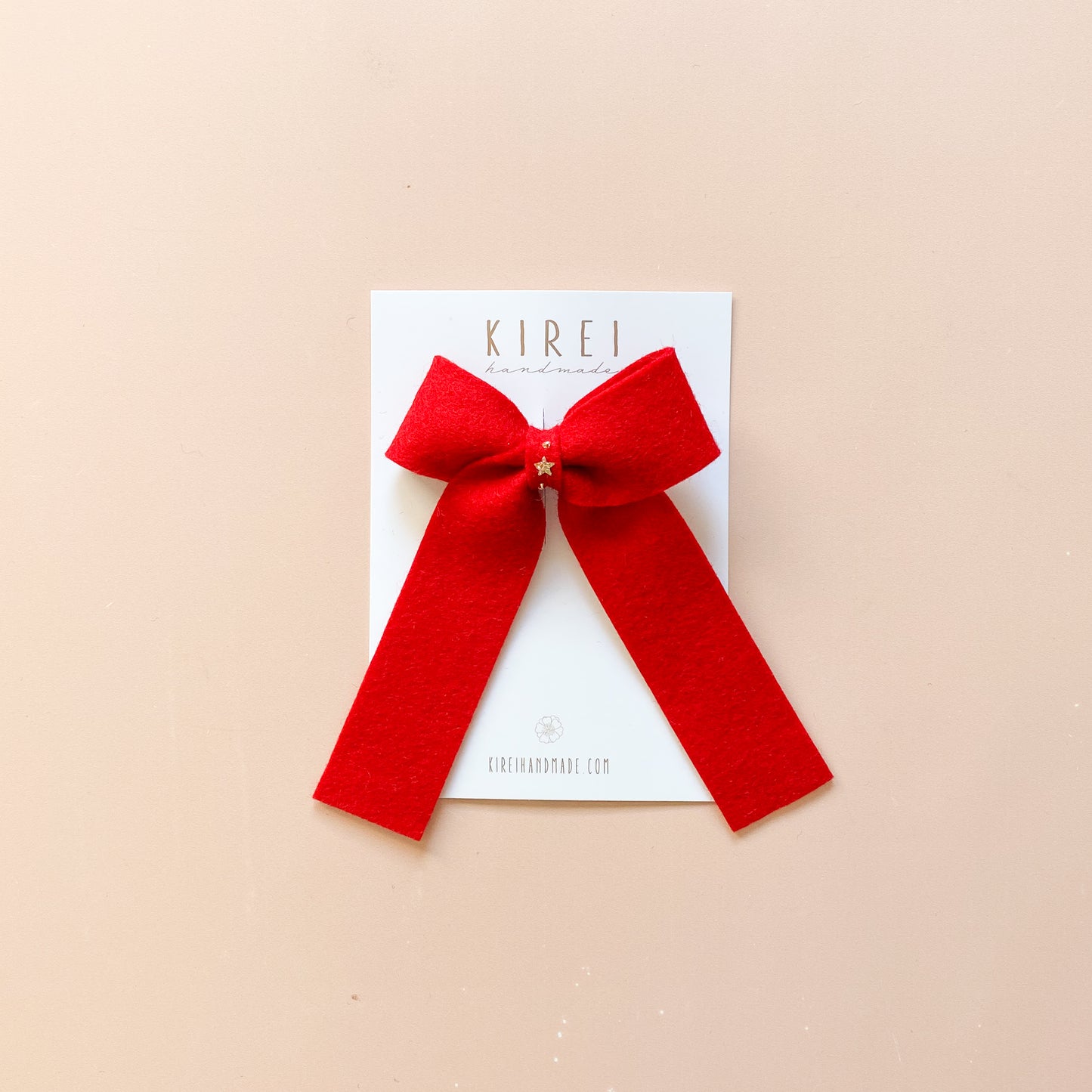 Personalised Christmas Bow Hair Clip - Red