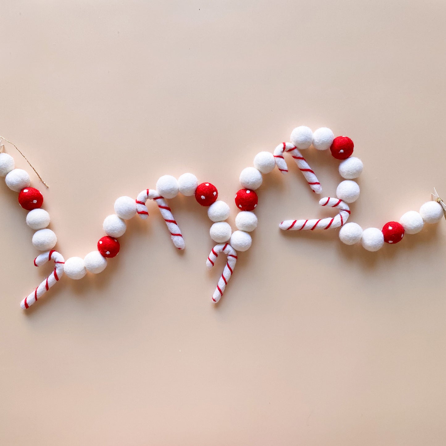 Simple Candy Cane Garland - Red
