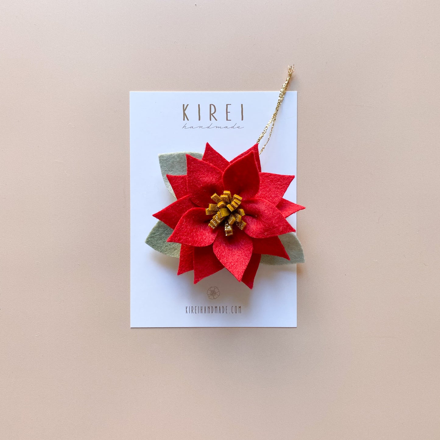 Poinsettia Christmas Ornament - Red