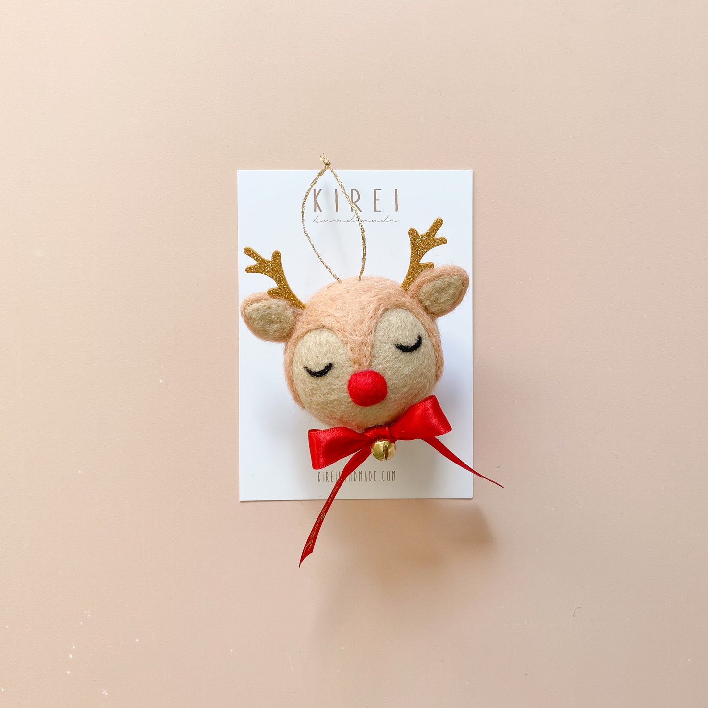 Personalised Christmas Ornament - Reindeer with Red Nose