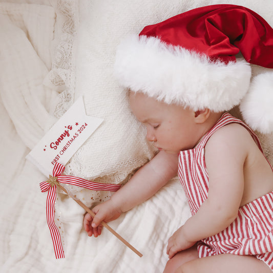 Personalised First Christmas Flag Wand