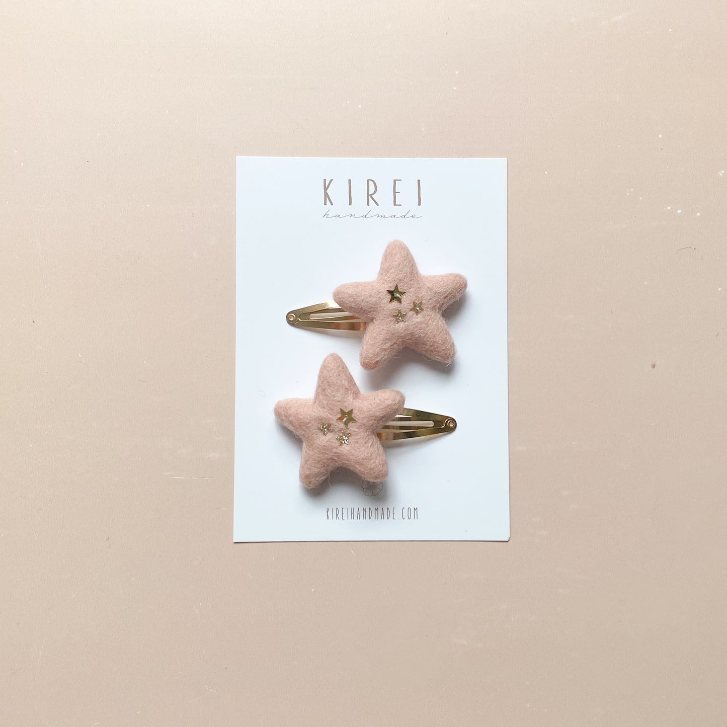 Twinkle Star Snap Clips (Set of 2) - Ballet Pink