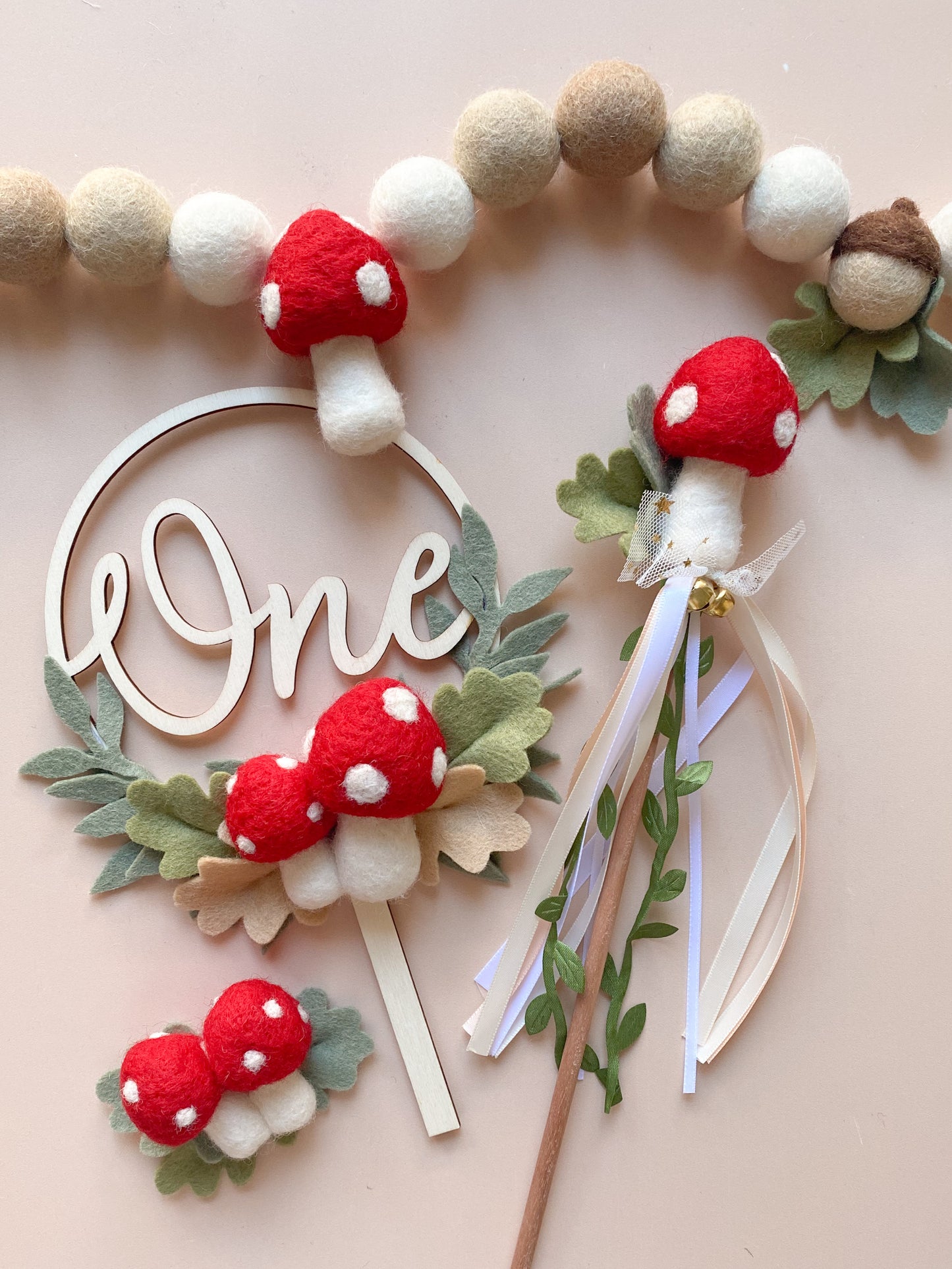 Mushroom Headband/ Hair Clip