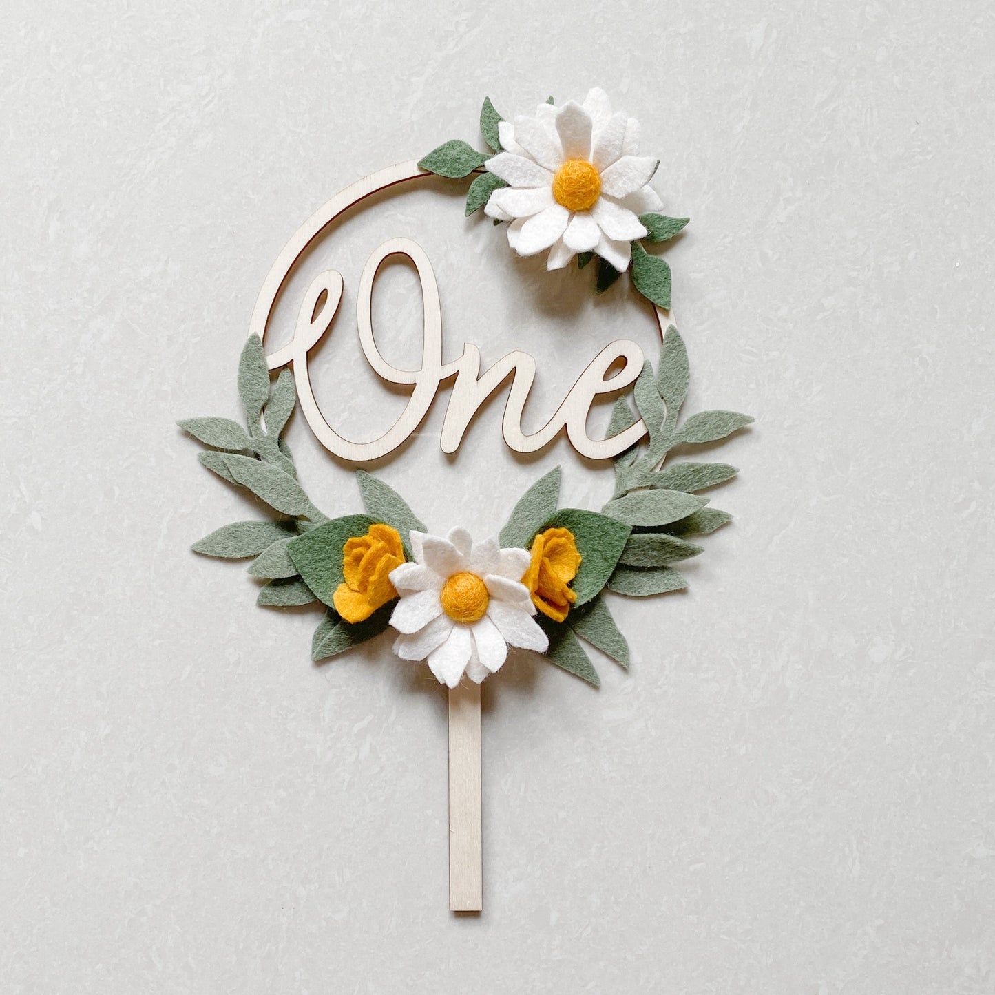 Daisy Cake Topper *Multiple words to choose from*