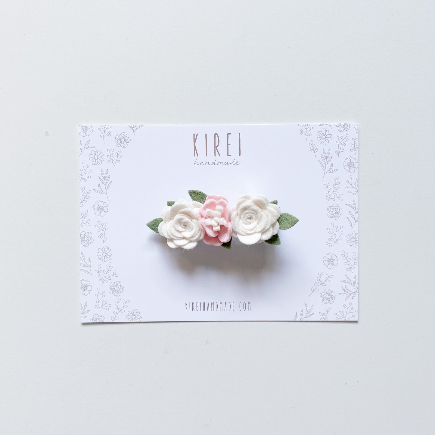 Dainty Flower Bar Clip - Baby Pink